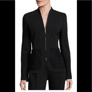 Escada zip up blazer jacket with lace pockets